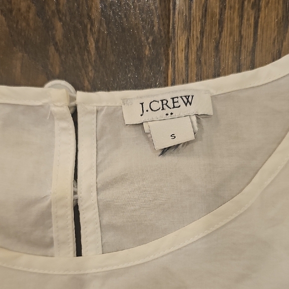 J. Crew Cream Blouse with Black Ribbon Accents - Picture 2 of 4